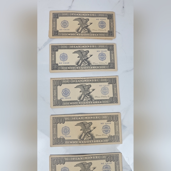 Vtg Whitman Publishing Play Money 1950’s 10 Denominations 117‎ Bills - Picture 4 of 8